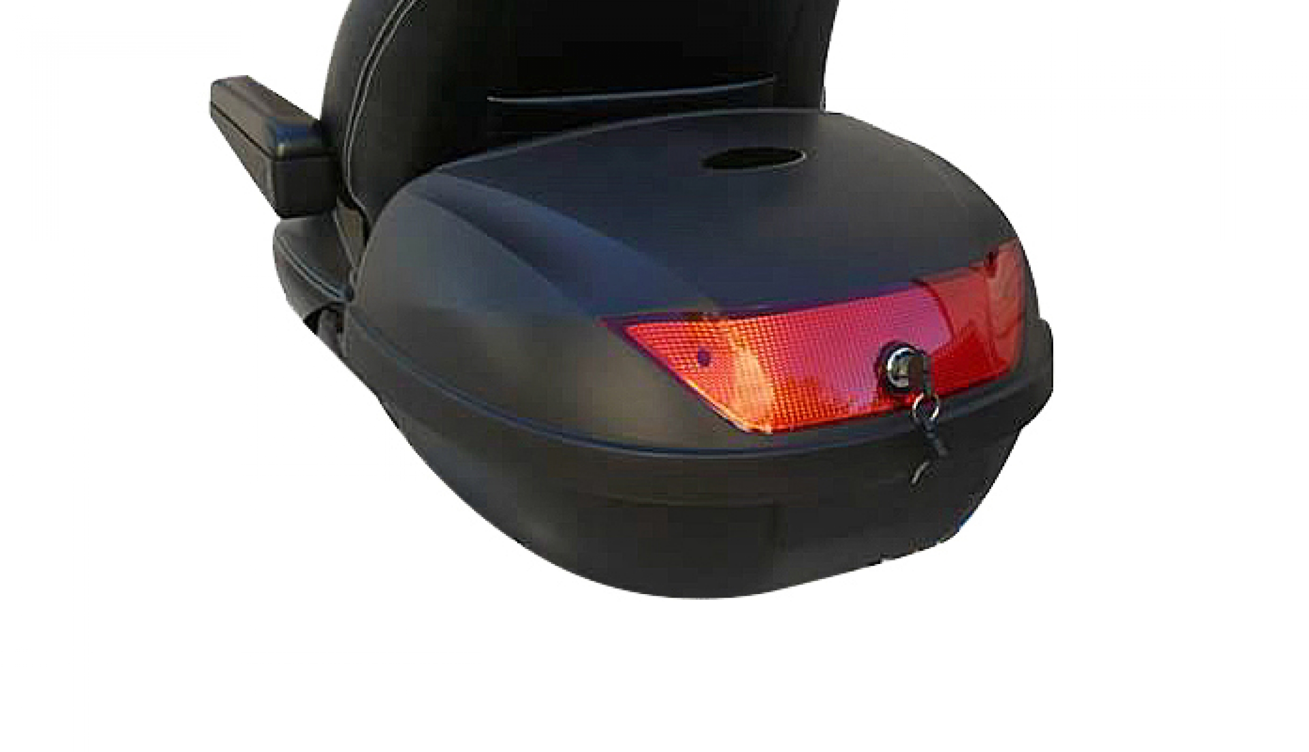 Lockable case behind seat