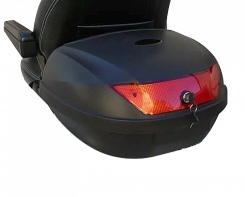 Lockable case behind seat