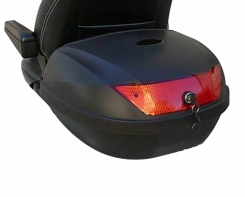 Lockable case behind seat